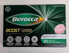 Image of Berocca Boost Energy Vitamin Effervescent 20 Tablets Acerola Cherry Flavour