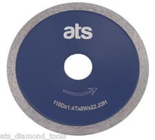 Image of ATS Porcelain & Ceramic Tile Continuous Rim Diamond Cutting blade disc UK seller