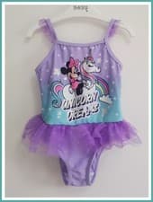 Image of Disney Baby Girls Minnie Mouse Swimming Costume Character Swimwear 12-18m NEW