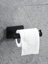 Image of Toilet Paper Holder Stainless Steel Matte Black Toilet Roll Holder Wall Mounted