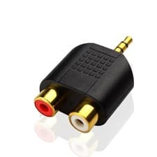 Image of Gold Plated 3.5mm Jack Stereo Male to 2 RCA Plug Female Adapter M/F Y Splitter
