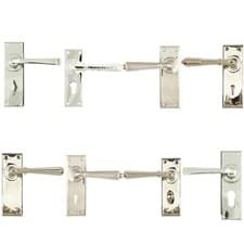 Image of From The Anvil Door Lock Lever Handles Latch Set Polished Nickel