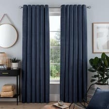 Image of CHENILLE EYELET CURTAIN NAVY 46 X 54 beautiful curtain
