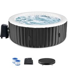 Image of 4-Person Inflatable Hot Tub - Portable Circle Outdoor Spa