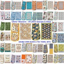 Image of Ulster Weavers Double Oven Gloves & Tea Towel Sets Beekeeper Dotty Sheep Rooster