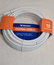 Image of Coaxial Cable TV & Radio Aerials Low Voltage 10metres White New Unused
