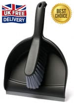Image of Large Heavy Duty Dustpan and Brush Wide Dust Pan Cleaning Sweeping Garden Set UK