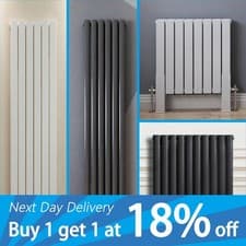 Image of Designer Radiator Horizontal Vertical Oval Column Flat Panel Central Heating Rad