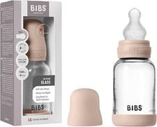 Image of BIBS Baby Glass Bottle. 120ml. Anti-Colic. Vented Silicone Teat. Supports Natura