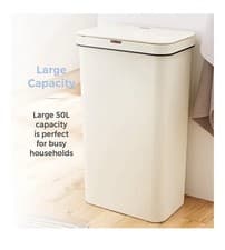 Image of Tower T838005C Sensor Bin with Retainer Ring, Battery-Operated, 50L, Cream