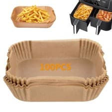 Image of 300PCS Air Fryer Liners Disposable Paper 8.6' Non Stick For Roasting Baking UK.