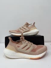 Image of Adidas Ultraboost 21 Running Shoe Sneaker Halo Blush White S23838 Women Size 8.5