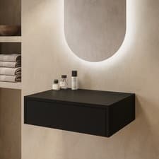 Image of 600mm Black Wall Hung Countertop Vanity Unit - Lugo BeBa_28139