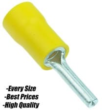 Image of YELLOW PIN TERMINAL COPPER CONNECTOR INSULATED WIRE CRIMP