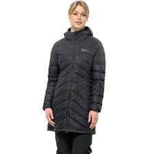 Image of Jack Wolfskin Womens Tundra Down Water Repellent Padded Jacket Coat - Black - L