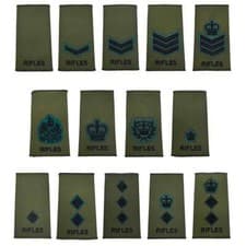 Image of Rifles Olive Green Rank Slide (PAIR) - British Army Military
