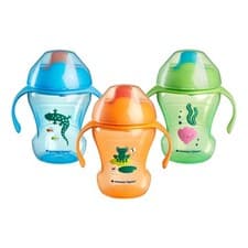 Image of Tommee Tippee Trainer Sippee Cup, 7m+, 8oz, Pack of 3 Non-Spill Trainer Cups for