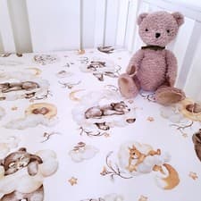 Image of Baby  Cot & Cot Bed Fitted Sheets 100% COTTON  Natural Nursery, Woodland