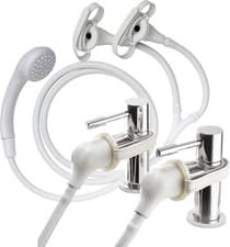 Image of Croydex Secura Shower Head and Hose - Easy Install Push On Shower Attachment for
