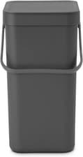 Image of Brabantia Sort & Go Waste Bin 12L Grey Space-Efficient Plastic Recycle Scratched