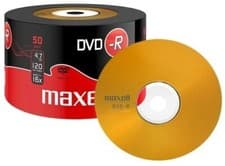Image of Maxell DVD-R Recordable Blank DVD-R Discs Pack 50 Shrink-Wrap 4.7GB 120mins 16x