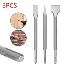 Image of 3PCS Heavy Duty Rotary SDS Chisel Bits Set Universal Chisel Hammer Drill