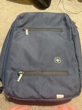Image of Wenger City Patrol Laptop Backpack Navy Blue Fits 15.6" Business Travel Bag New