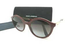 Image of BRAND NEW DOLCE & GABBANA MILANO DG 4358 3091/8G BURGUNDY GRADIENT SUNGLASSES 50