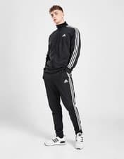 Image of Mens Adidas Tracksuit Bottoms Top Zip Jacket Black Trousers Track Pants S M L XL