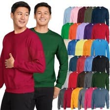 Image of GILDAN Heavy Blend Sweatshirt Crew Neck Plain Pullover Top Sweater Workwear