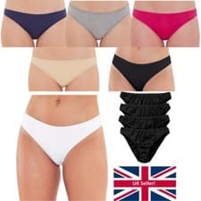 Image of Just Essentials Women's Ladies Hi-Leg Briefs Multipack of 4 Cotton Plain Colours