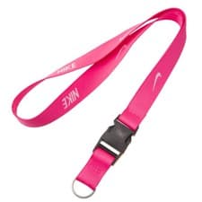 Image of NIKE DETACHABLE LANYARD KEYRING ID CARD BADGE CLIP HOLDER ONE SIZE SWOOSH BLACK