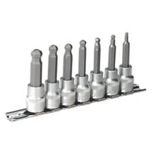 Image of Sealey Hex Ball-End Socket Bit Set 7pc Metric 3/8" Square Drive 62mm Socket Set