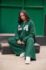 Image of Yours Curve Womens Plus Size 'LA' Zip Hoodie