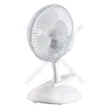 Image of Draper 230V Clip-On Desk Fan, 6"/150mm, 15W