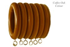 Image of Wooden Curtain Rings With Eyelets Natural Wood Pole Rod Rings 35mm Curtain Rings