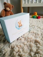 Image of Personalised Baby Memory Box | Newborn Keepsake Gift | Pink or Blue