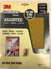 Image of 3M Sandblaster Sandpaper Sheets/Assorted Grits High Performance - 9 Sheets