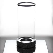 Image of 30cm Glass Candle Holder Sparkling Crystal Diamante Style Pillar Tealight Votive