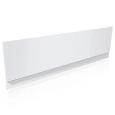 Image of Bathroom Bath Panel Waterproof 1700mm Front Side White PVC Adjustable Plinth