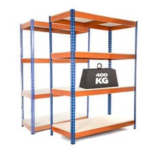 Image of 2 x 4 Tier Steel Heavy Duty Garage Storage Racking 2200mmH x 1200mm W x 450MM D