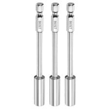 Image of 3pcs Nut Driver Drill Bit 7mm Socket 1/4" Hex Shank 3.94" Long Setter