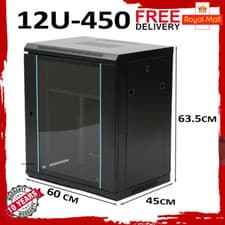 Image of 19" 12U Black Data Network Cabinet Wall Server or Switch Comms Rack 450mm Depth