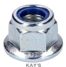 Image of M5 M6 M8 M10 M12 FLANGED NYLOC NUTS FLANGE NYLON INSERT LOCKING NUT ZINC PLATED