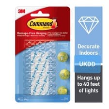 Image of 3M Command 20 Pack Mini Clear Self Adhesive Damage Free Strips Decorating Hooks 
