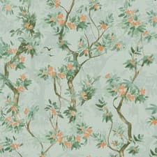 Image of Holden Decor Vardo Folia Blossom Trail Duck Egg Metallic Wallpaper 36223