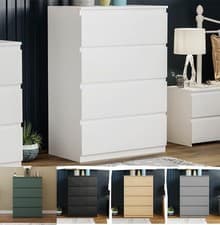 Image of Vida Designs Denver 4 Drawer Chest of Drawers Storage Cabinet Bedroom Furniture