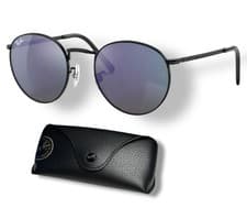 Image of Ray Ban RB3637 002/G1 New Round Black Green Blue Mirror Sunglasses 53-21mm
