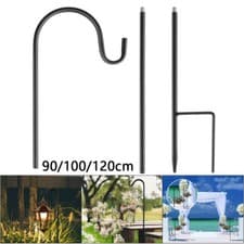 Image of 90/100/120cm Garden Shepherd's Crook Hooks for Garden Lights Metal Stake Hanger