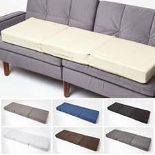 Image of Quilted Cotton 3 Seater Booster Cushion with Removable Cover Sofa Seat Pad